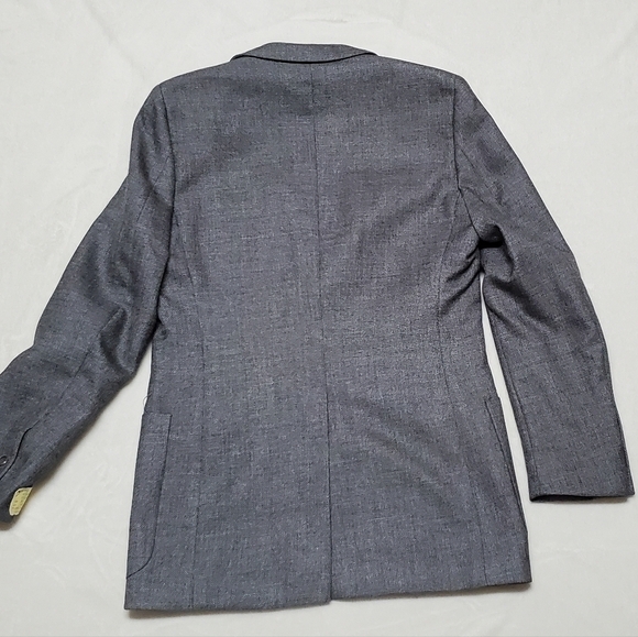 VINTAGE 70s Grey Tweed Wool Single Breasted Notched Lapel Fitted Blazer Jacket - Picture 8 of 15
